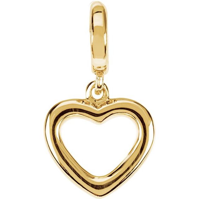 14K Gold Tiny Heart Charm Pendant