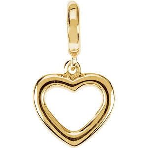 14K Gold Tiny Heart Charm Pendant