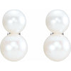 14K White Gold Cultured Freshwater Pearl Ear Climbers â€“ Modern Elegance