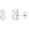 14K White Gold Cultured Freshwater Pearl Ear Climbers â€“ Modern Elegance