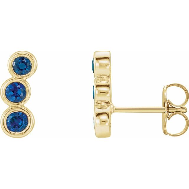 Lab-Grown Emerald Ear Climbers in 14K Gold, Silver & Platinum