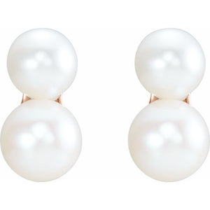 14K White Gold Cultured Freshwater Pearl Ear Climbers – Elegant Design