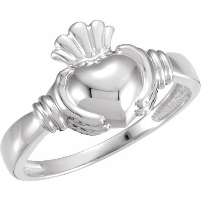 Claddagh Standard-Fit Flat Band | 14K Gold, 18K Gold, Silver & Platinum | Polished