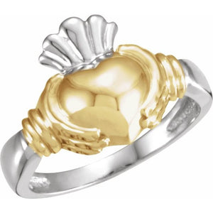 Claddagh Standard-Fit Flat Band | 14K Gold, 18K Gold, Silver & Platinum | Polished