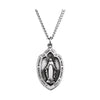 Sterling Silver 23x15  mm Oval Miraculous Medal 18