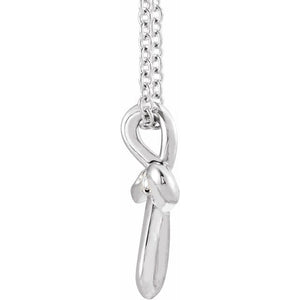 14K White Gold .015 CTW Natural Diamond Cross Necklace 16-18