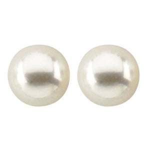 14K Yellow Gold 6 mm Cultured White Akoya Pearl Earrings – Timeless Elegance