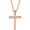 Platinum .06 CTW Natural Diamond Petite Cross Necklace - 16 inch