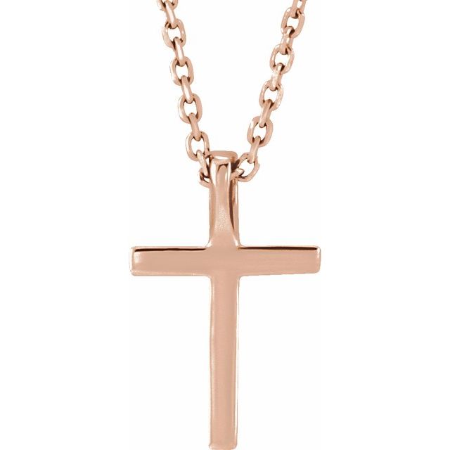 Platinum 0.06 CTW Natural Diamond Petite Cross Necklace - 16 Inch