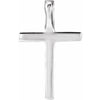 14K White Natural Blue Sapphire Petite Cross 16