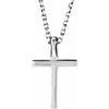 Platinum 0.06 CTW Natural Diamond Petite Cross Necklace - 16 Inch