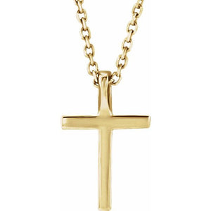 Platinum 0.06 CTW Natural Diamond Petite Cross Necklace - 16 Inch