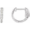 14K White Gold 6 1/4 CTW Diamond Inside-Outside Hinged Hoop Earrings