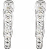 14K White Gold 6 1/4 CTW Diamond Inside-Outside Hinged Hoop Earrings