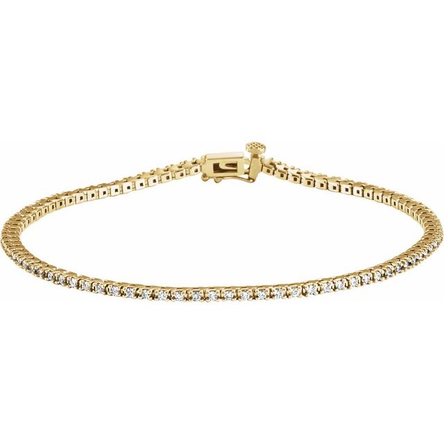 18K Yellow Gold Natural Diamond Line Bracelet - Options Available