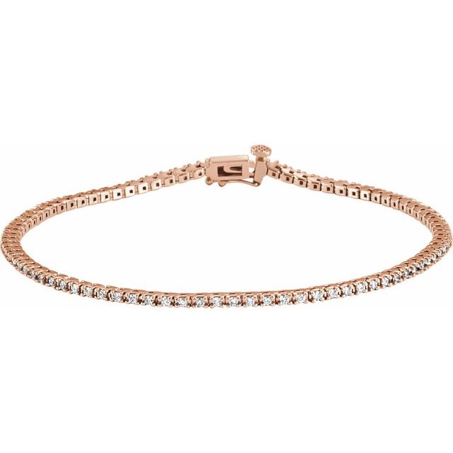 18K Yellow Gold Natural Diamond Line Bracelet - Options Available