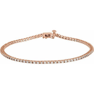18K Yellow Gold Natural Diamond Line Bracelet - Options Available