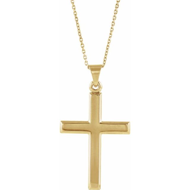 14K Yellow Cross Pendant