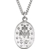 Sterling Silver 23x16 mm Oval Miraculous Medal Pendant Necklace