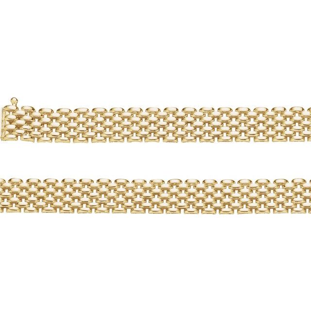 14K Yellow Gold 10.25 mm Panther Chain - Luxurious Design