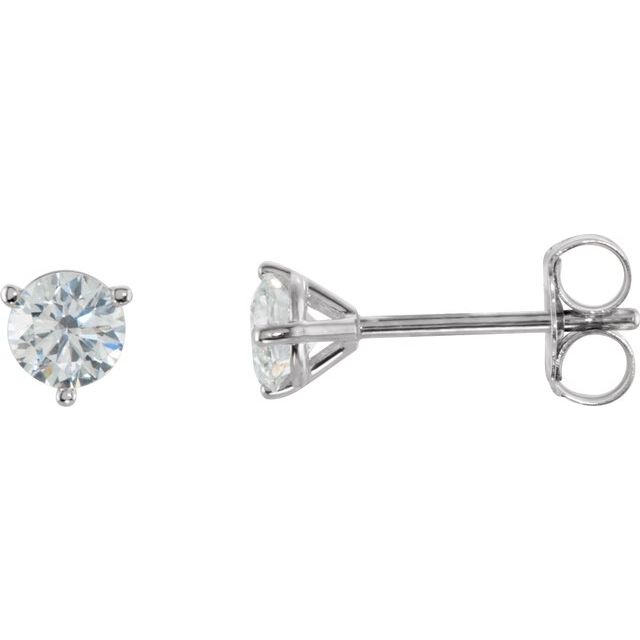 14K Gold Natural Diamond Stud Earrings