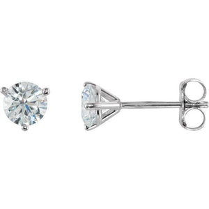 14K White Gold Natural Diamond Stud Earrings with 1/5 CTW