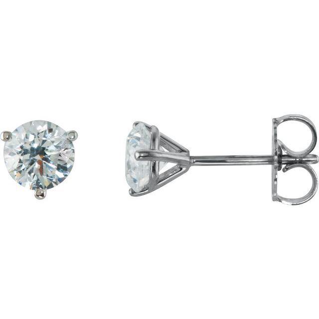 14K White Gold Natural Diamond Stud Earrings with 1/5 CTW