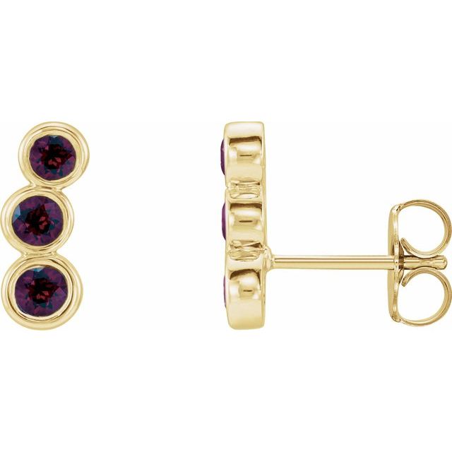 Natural Blue Sapphire Ear Climbers in 14K Gold, Sterling Silver & Platinum