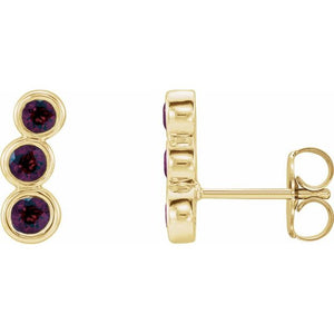 Natural Blue Sapphire Ear Climbers in 14K Gold, Sterling Silver & Platinum