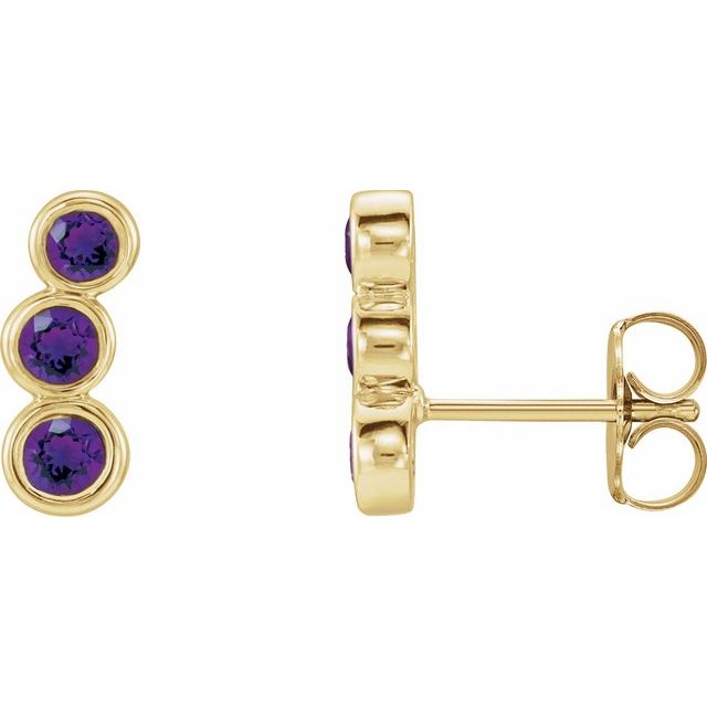 Natural Blue Sapphire Ear Climbers in 14K Gold, Sterling Silver & Platinum