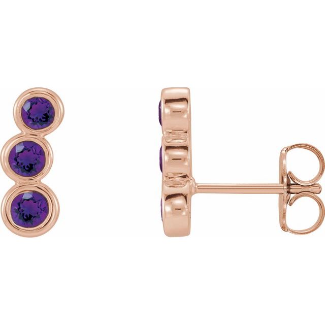 Natural Blue Sapphire Ear Climbers in 14K Gold, Sterling Silver & Platinum