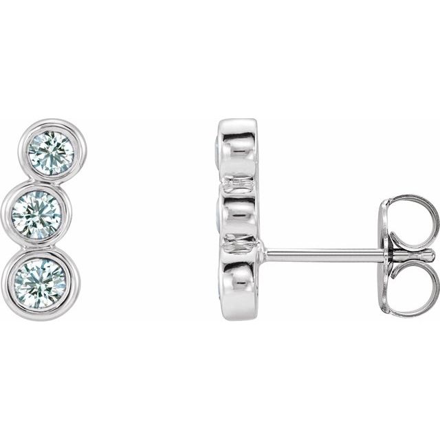 1/2 CTW Natural Diamond Ear Climbers in 14K Gold, Sterling Silver & Platinum