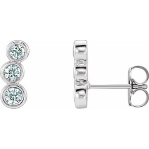 1/2 CTW Natural Diamond Ear Climbers in 14K Gold, Sterling Silver & Platinum