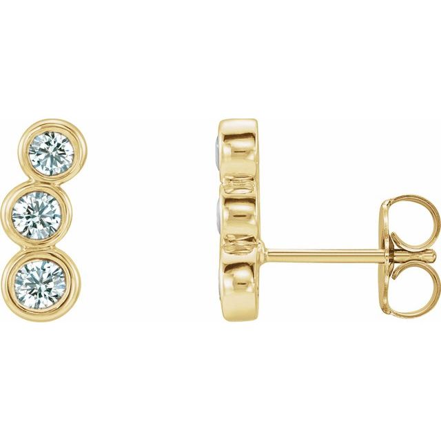 1/2 CTW Natural Diamond Ear Climbers in 14K Gold, Sterling Silver & Platinum