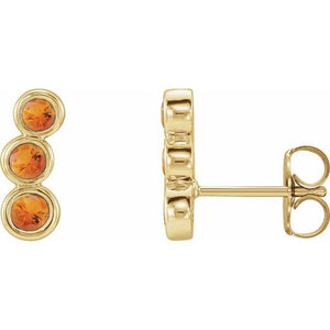 Natural Blue Sapphire Ear Climbers in 14K Gold, Sterling Silver & Platinum