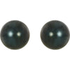 14K Yellow Gold 7 mm Cultured Black Akoya Pearl Earrings â€“ Elegant Design