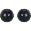 14K Yellow Gold 7 mm Cultured Black Akoya Pearl Earrings â€“ Elegant Design