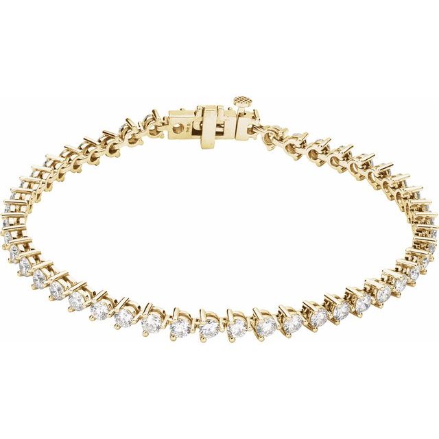 14K Gold Natural Diamond Line Bracelet - Options Available