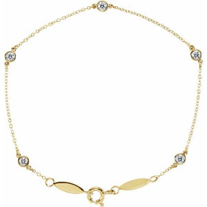 14K Gold Station Bracelet - Options Available