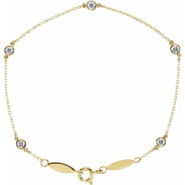 1/3 CTW Lab-Grown Diamond Station Bracelet in 14K Gold