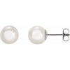 14K White 4 mm Cultured White Akoya Pearl Earrings