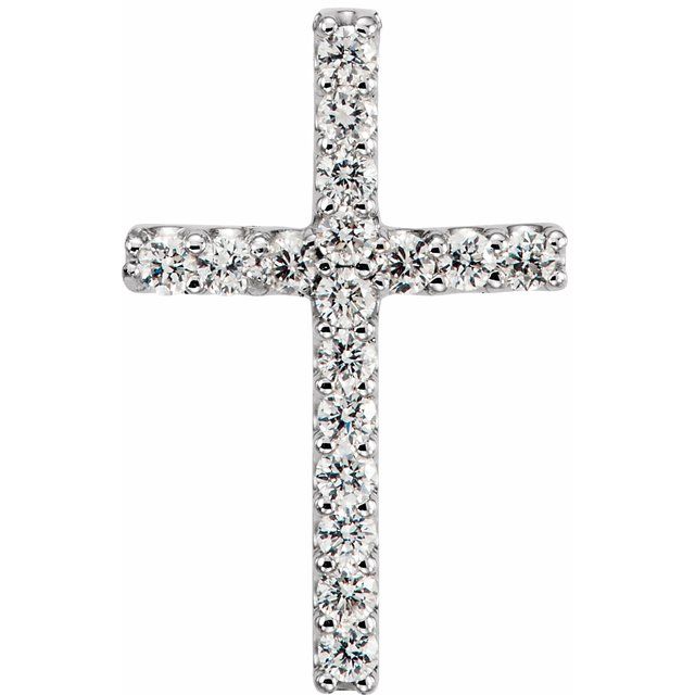 14K Gold Natural Blue Sapphire Petite Cross Necklace