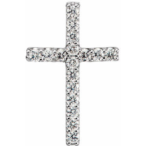 14K Gold Natural Blue Sapphire Petite Cross Necklace