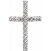 14K White Natural Blue Sapphire Petite Cross 16