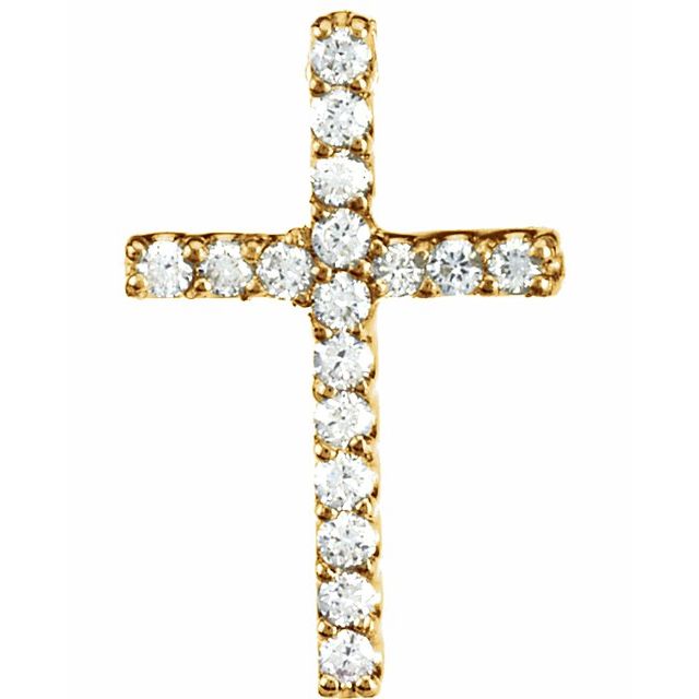 14K Gold Natural Blue Sapphire Petite Cross Necklace