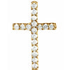 14K White Natural Blue Sapphire Petite Cross 16