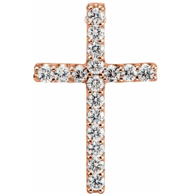 14K Gold Natural Blue Sapphire Petite Cross Necklace