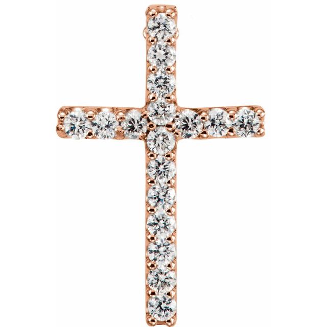 14K White Gold Petite Cross Necklace with Natural Blue Sapphires - 16 Inches