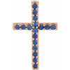 14K White Natural Blue Sapphire Petite Cross 16