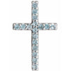 14K White Natural Blue Sapphire Petite Cross 16